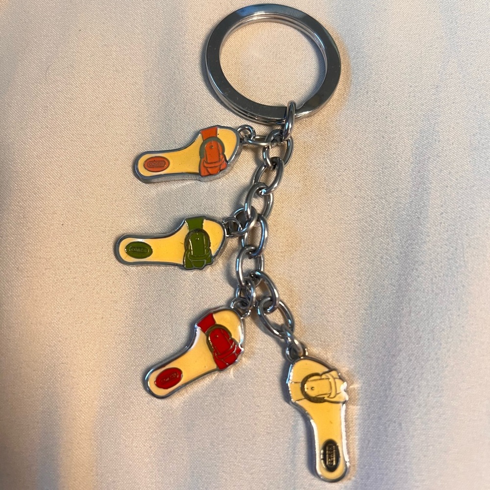 Coach Multicolor Flip Flop Sandals Keychain - Picture 7 of 7